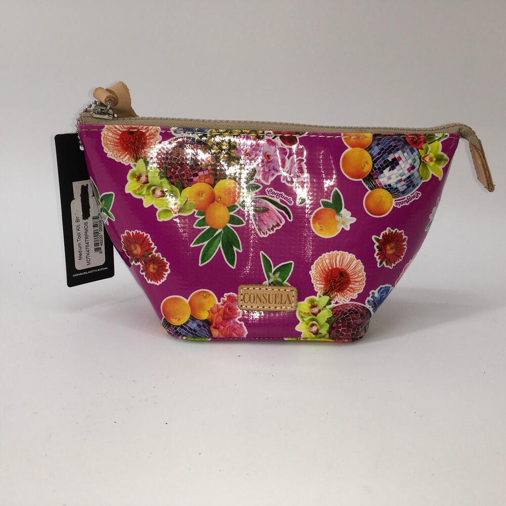 Consuela Medium Tool Kit Birdie Floral Fruit Disco Make Up Bag Pouch Travel NEW